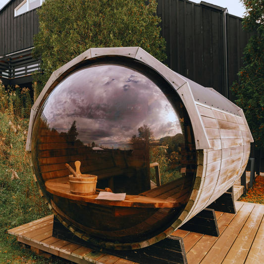 Smart Glass Front Barrel Sauna
